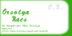 orsolya macs business card